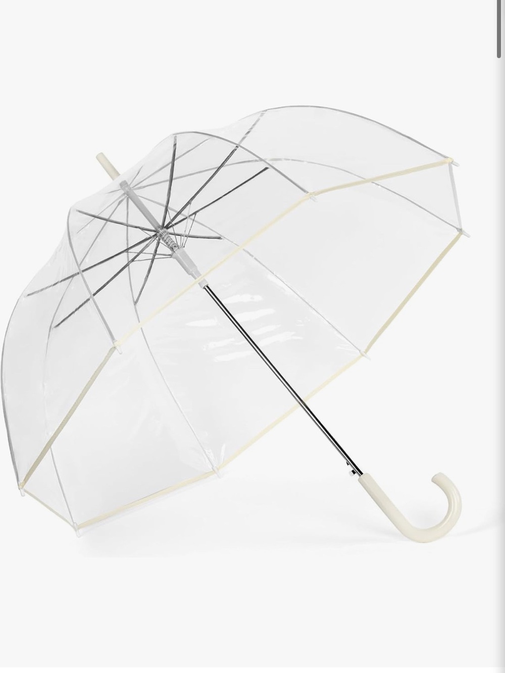 Umbrella one set of two- Clear Dome Umbrella with Ivory Trim - Women Accessories